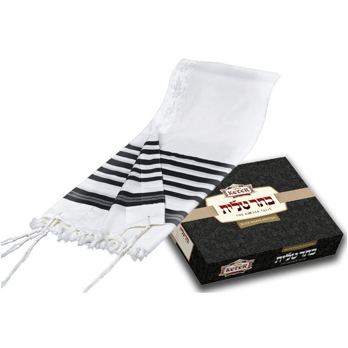 Elite Edition Tallit Talis 100% Wool Extra fine & delicate weave Thick Avodat Yad Tzitzit 4 sizes available