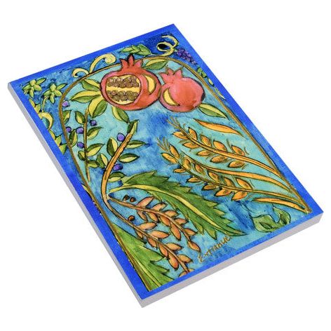 Pomegranate Decorative Blue Notepad Notebook Journal By Emanuel appr. 7" x 10"
