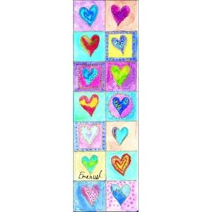 Emanuel Hearts Jewish Art Bookmark
