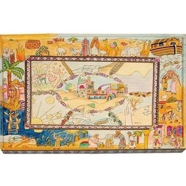 Challah Board With Lucite Protector Bible Stories Hand painted By Yair Emanuel