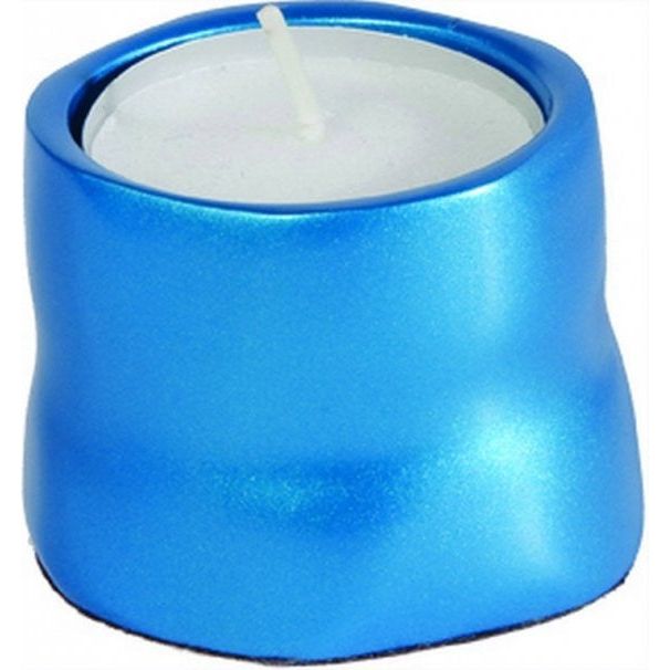 Anodized Aluminum Tea Light Single Candle Holder Turquoise ()