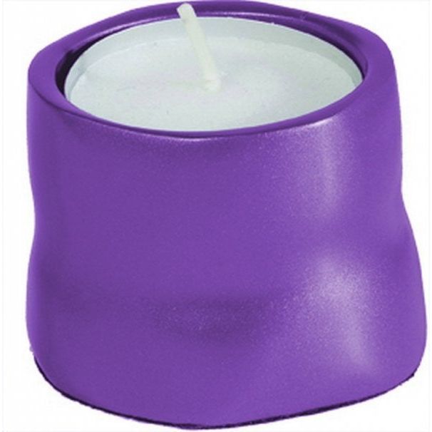 Anodized Aluminum Tea Light Single Candle Holder Purple (