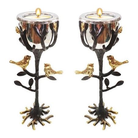 Emanuel Artistic Brass Candlesticks Tree Of Life