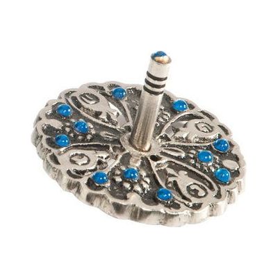 Emanuel Metal & Blue Stones Chanukah Dreidel