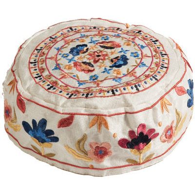 Floral Embroidery White Silk Bucharian Style Ladies Hat Hair Covering Kippah Made in Israel By Emanu