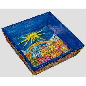 Jerusalem Wooden Passover Matzah Plate / Tray - New Made in Israel by Emanuel