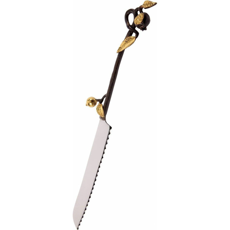 Challah Knife with Copper Pomegranate Branch Decoration By Emanuel