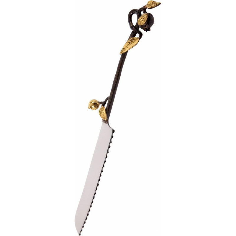 Challah Knife with Copper Pomegranate Branch Decoration By Emanuel