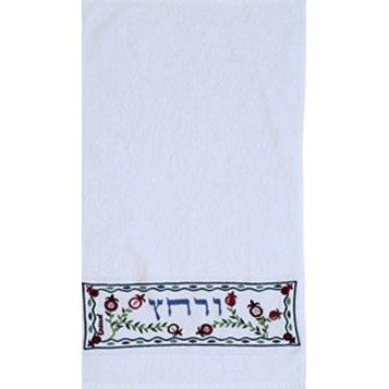 EMBROIDERED "URCHATZ" HAND WASHING Passover Seder Towel By Emanuel