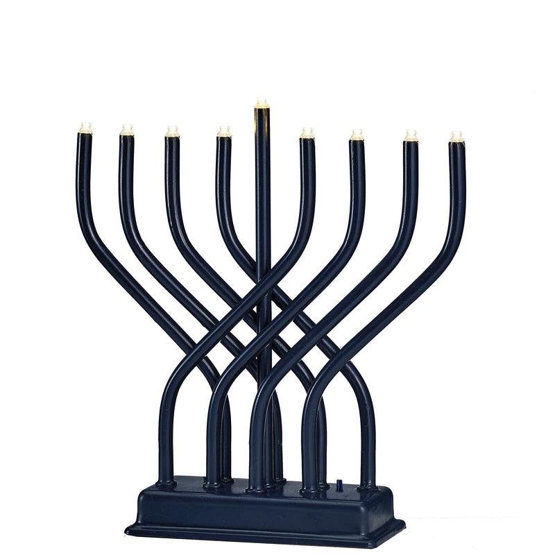 Modern LED Low Voltage Chanukah Menorah in  Navy