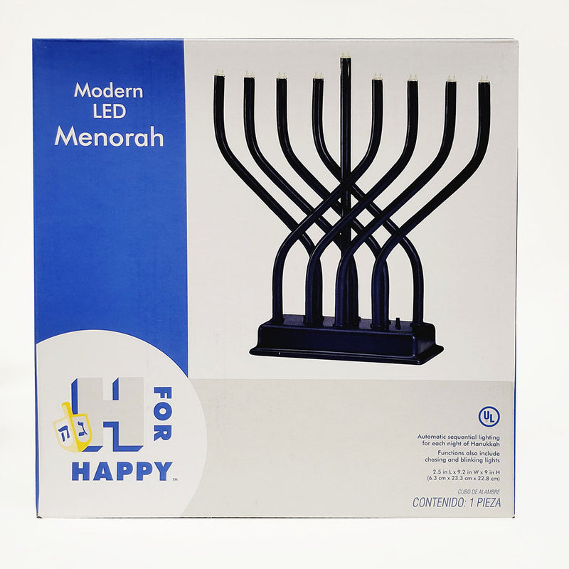 Modern LED Low Voltage Chanukah Menorah in  Navy