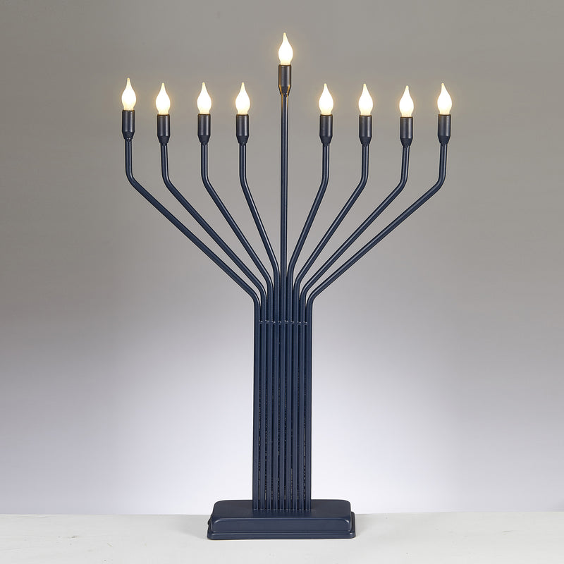 LED Knesset Style Large Display Navy Menorah