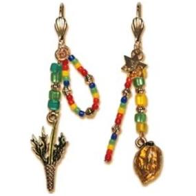 Sukkot Leverback Earrings Gold Plated Earwires By Susan Fischer Weis