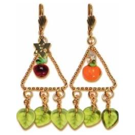 Tu B'Shvat Leverback Earrings Gold Plated Earwires By Susan Fischer Weis