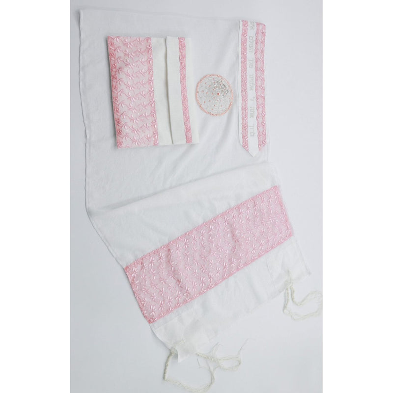 Hawai Embroidery Women' s Tallit set of 3 Hand Made by ERETZ in Israel