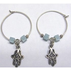 Designer Sterling Silver Filigree Hamsa Earrings