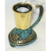 Traditional Brass Yahrzeit Candleholder Electric