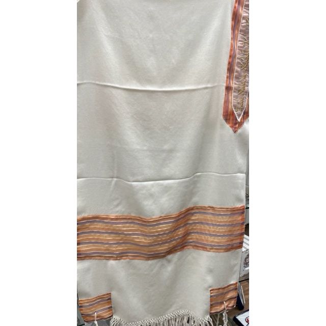 ONLY ONE Left Designer Women's Viscose / Organza Tallit set of 3 Hand Made in Israel by Rikmat Elime