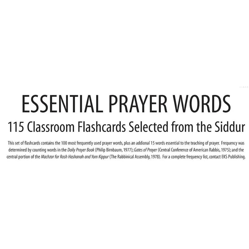 Essential Prayer Word Flashcards Selected from the Siddur