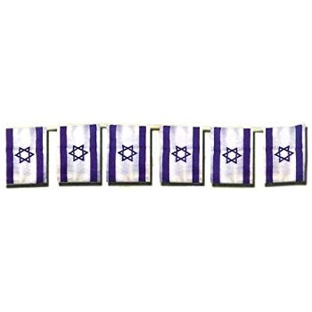 18 ft Israeli Cloth Flag Banner Set of 12