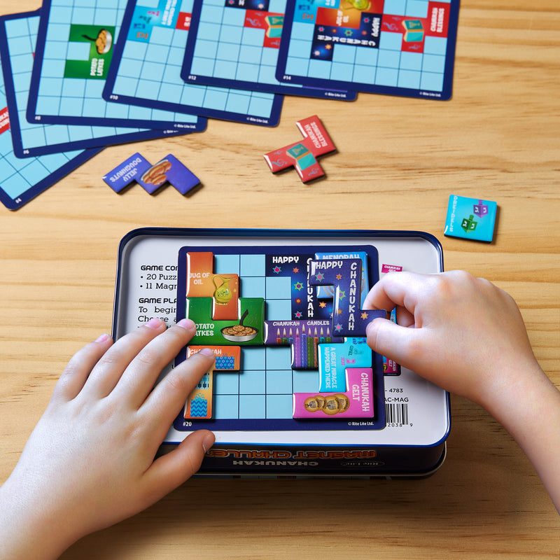 Chanukah Magnet Challenge Game in a Tin Box