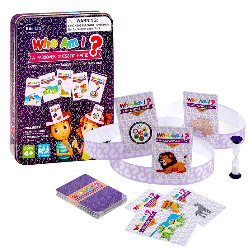 Who Am I? A Passover Guessing Jewish Card Game Ages 4+  Set of 112 Cards in Collectible Tin
