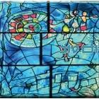 Shabbat Table Runner For Hot Dish Chagall Windows Jerusalem Design Made in Israel By Hadarya