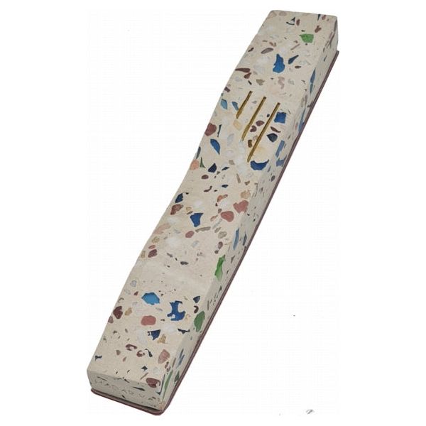 Contemporary Cement Terrazzo & Marble Mezuzah by Israeli Designer Hadarya $55 Kosher Parchment included