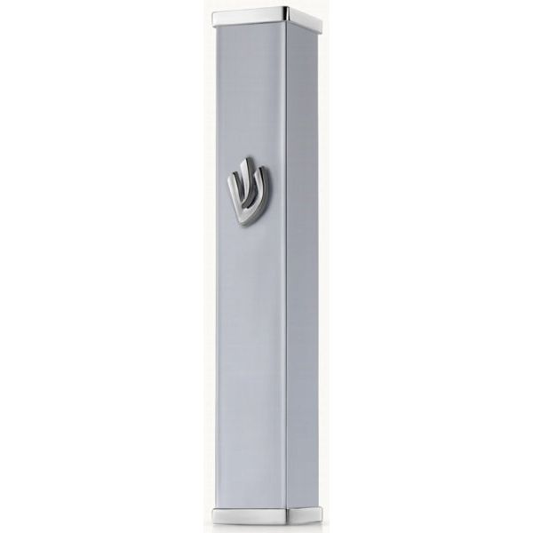 Aluminum Light Blue Metal 4"  Mezuzah By Hadarya Israel Kosher $55 Parchment included