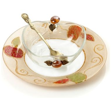Artistic Honey Dish with Plate Made in Israel by Lily ART