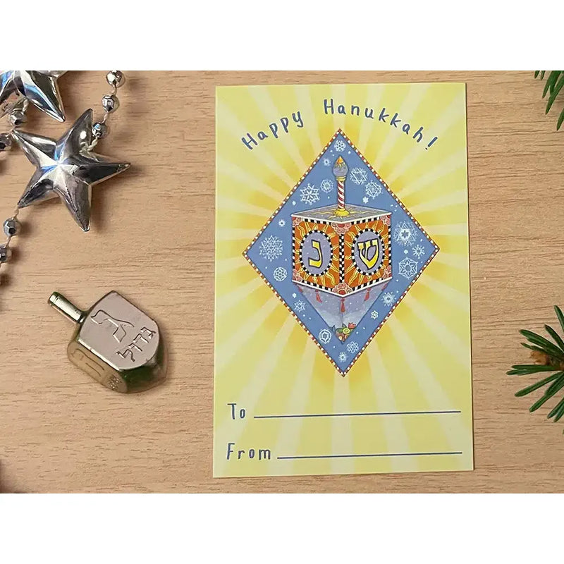 Chanukah Gift Stickers ~ Set of 10 Peel and Stick to-from Labels Dreidel Snowflakes