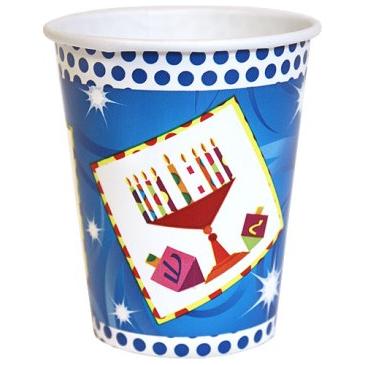 Happy Chanukah Paper Hot/Cold Cup 10 Count 9oz