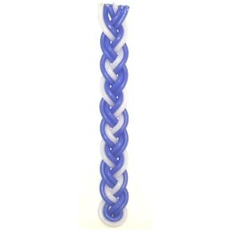 Havdalah Candle Blue & White Braid 6 wick