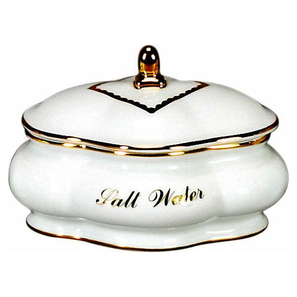 Fine Porcelain Salt Water Or Horseradish Dish with Gold Accents