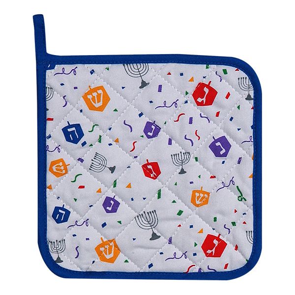 Chanukah Potholder Menorahs & Dreidels Hostess Gift