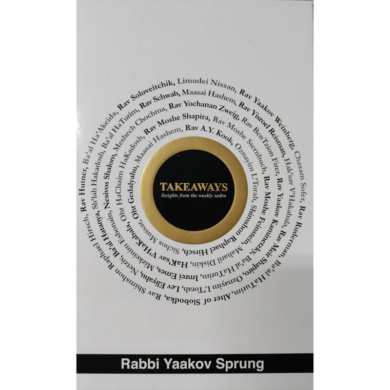 Takeaways - Insights From The Weekly Parsha by Rabbi Yaakov Sprung