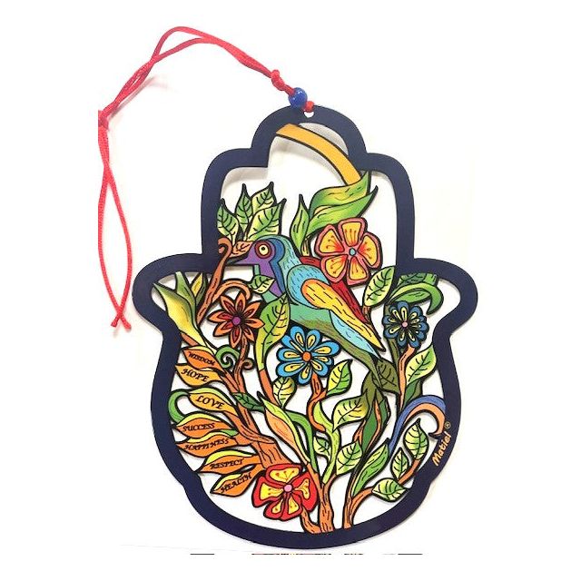 Colorful Metal Blessings Hamsa English Made in Israel by Matiel
