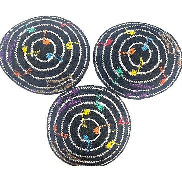 Musical Notes Kippah Knit Yarmulke Hand Made Crochet