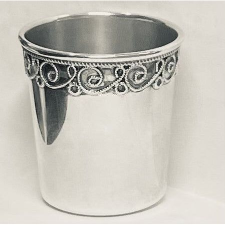 925 Sterling Silver Child's Kiddush Liqueur Cup 1.75" Hand made in Israel By Zadok