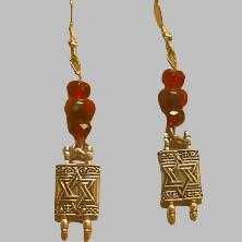 Artistic Torah Scrolls Earrings Hand Made in Boston by Breisheet Judaica