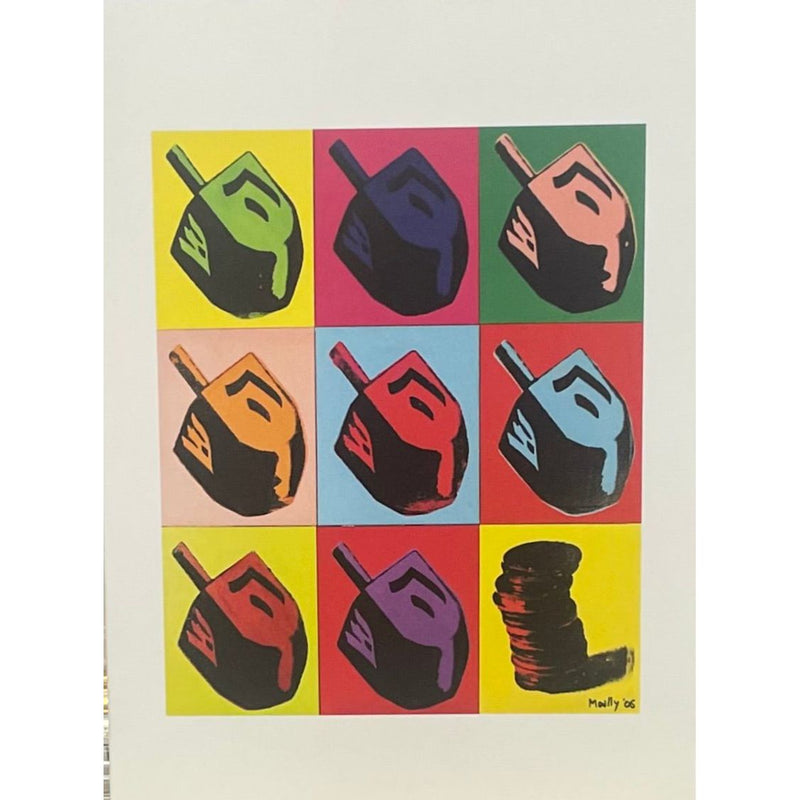 Deluxe Chanukah Greeting Cards Nine Dreidels by Yitzchok Moully Set of 10