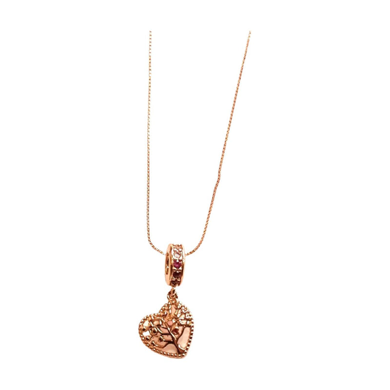 Gold Plated 925 Sterling Silver Necklace Heart Tree of Love Swarovski Stones Pendant & chain