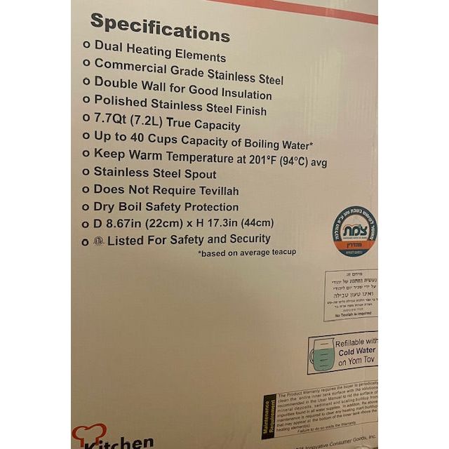 New 2025 Kitchen Chief 40 Cups Electric Urn Hot Pot for Instant Hot Water Toiveled 120V