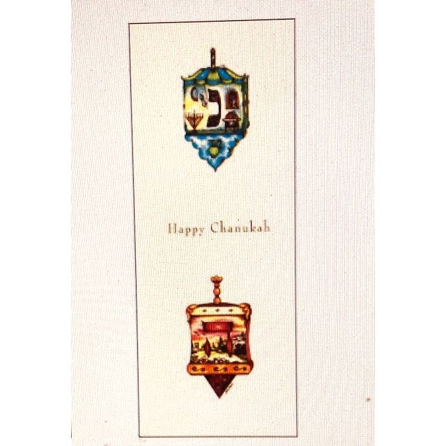 Chanukah Dreidels MONEY HOLDER Chanukah Gelt Greeting Card Art by Michoel Muchnik
