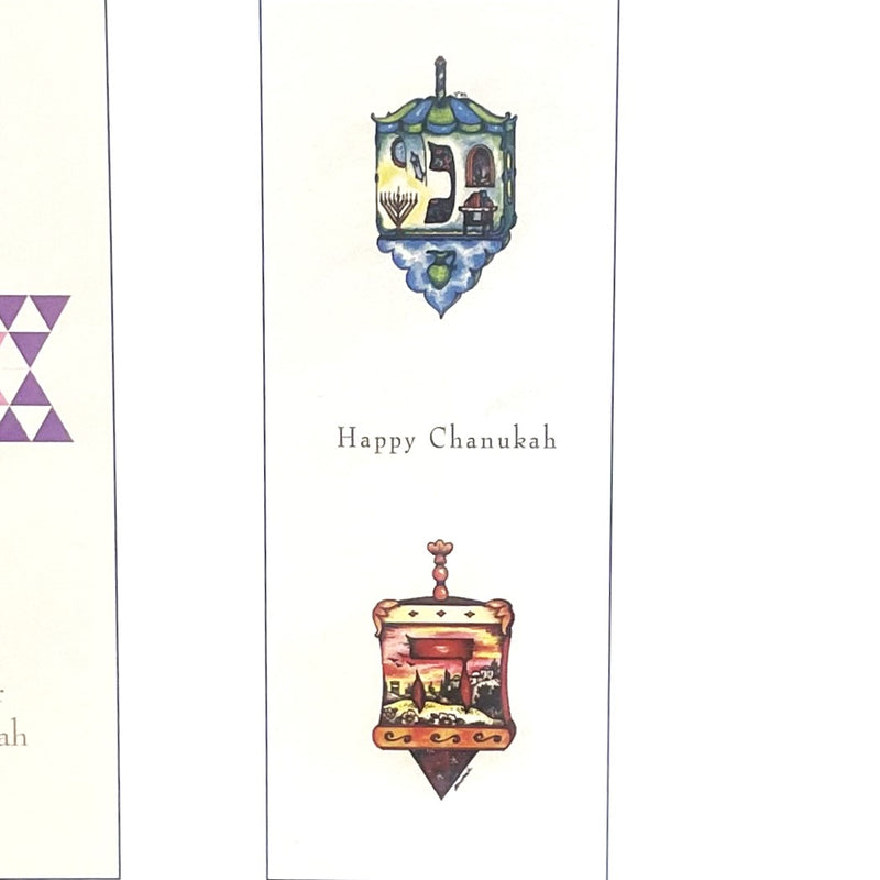 Chanukah Dreidels MONEY HOLDER SET of 10 Chanukah Gelt Greeting Cards Art by Michoel Muchnik