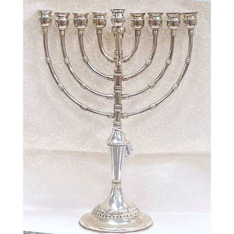 925 Sterling Silver Traditional Filigree Chanukah Menorah Made in Israel By Shevach Bros