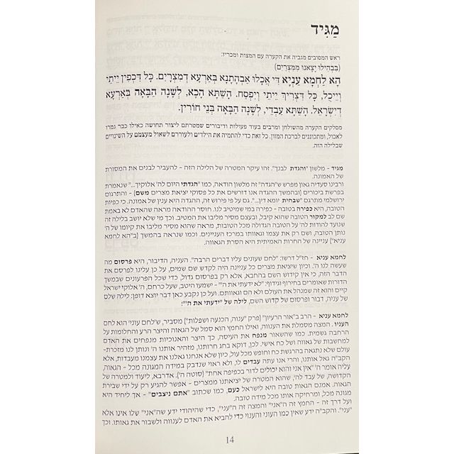 Haggadat HaRa'ayon The Passover Haggadah of the Jewish Idea By Rabbi Binyamin Zev Kahane Hebrew Edition