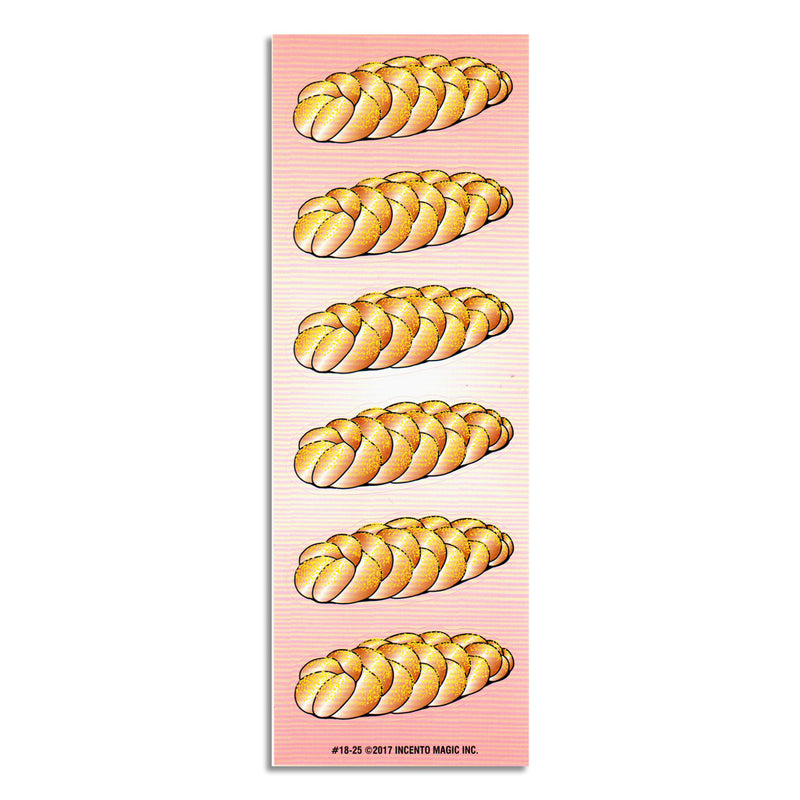 Shabbat Braided Challah Shaped Stickers Set of 36 large stickers