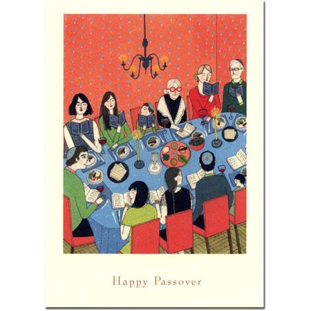 Artistic Passover Greeting Cards The Family Seder Set of 10 card & Envelopes