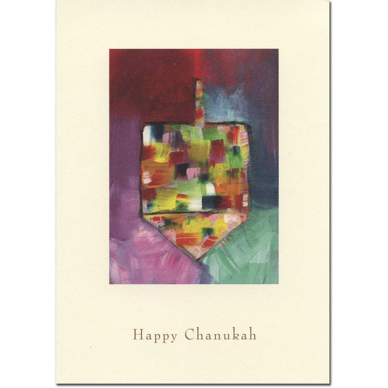 Dreidel of Many Colors Chanukah Greeting Card Set of 10 Cards and Envelopes